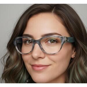 Tory Burch Women Eyeglasses China Gray Blue Butterfly Frame